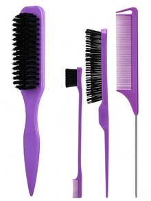 Set Perlengkapan Penataan Rambut Wanita - Termasuk Sisir Motif Leopard, Sisir Penghalus untuk Rambut Kusut dan Berantakan, dan Sisir Penata untuk Kuncir/Sanggul Rapi dan Menata Jambang (Dengan Desain Gigi Sisir), Alat Penataan Rambut Penting untuk Tampilan yang Rapi. - MultiWarna - View 11
