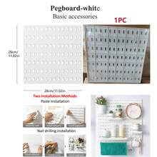 熱銷家居用品，僅與本店洞洞板相容，不相容於任何其他洞洞板。Basic Living 1件裝免鑽孔壁掛洞洞板，多組合套件配件，適用於工作台/廚房/辦公室/手工室/浴室 - 白色 - 查看 20