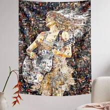 1pc Bohemian Style Butterfly Pattern Tapestry - Vintage Style Vertical Decor, Featuring Moth, Flower And Moon Elements. Perfect For Bedroom And Living Room Decoration; Animal Print Pattern, Made Of Polyester Fabric. - B - View 3