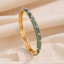 1pc Colorful Tassel Oil Drop Bracelet For Women, Rhinestone Enamel Open Bangle - Drip Oil Tassel Bracelet - View 13