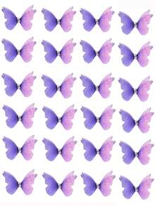 24/12/6pcs (Random Color) Women's Gradient Double-Layer Crystal Tulle Bow Diamond Hair Clips, Cute Princess Hair Accessories - Purple Pink - View 8