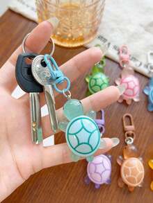 5/10/20pcs Acrylic Turtle Keychains - Creative Marine Life Summer Dopamine Fluorescent Turtle Decorative Keychains Bag Charms, Gifts For Family And Friends - Multiple Styles - View 3