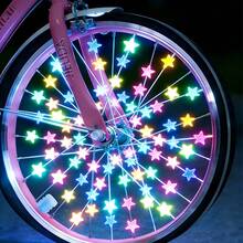50pcs Random Color Glowing Spoke Beads & Valve Caps, Glowing Star Wheel Hub Clips, Suitable For Night Riding, Wheel Decoration, Perfect Holiday Gift For Cycling Enthusiasts - Multicolor - View 2
