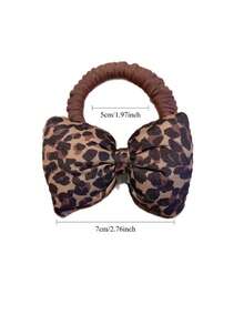Dây buộc tóc scrunchie nơ họa tiết da báo ngọt ngào, thiết kế co giãn cao, không gây hư tổn tóc, phù hợp buộc tóc đuôi ngựa hàng ngày, đi làm, đi mua sắm, phụ kiện buộc tóc chắc chắn - Nhiều màu - Xem 6