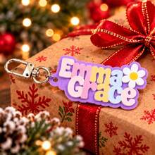 Custom Double Layer Christmas Name Keychain,Personalized Key Chain,Festive Bag Charm,Customized Keychains,Customizable Holiday Gift,Christmas Theme - Multicolor - View 7