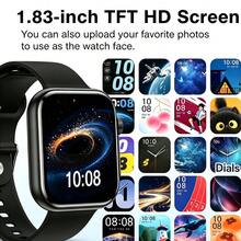 ZhiKexing Set Kombo Smartwatch Olahraga + Earbud Nirkabel, Layar HD 1,83 Inci, Baterai 260mAh dengan Lampu LED, Mendukung Panggilan Nirkabel, Pemutaran Musik, Notifikasi Pesan, Smartwatch dengan Kalkulator, Alarm, dan Fungsi Multi Lainnya, Kompatibel dengan Sistem Android dan iOS, Desain Modis dan Modern, Hadiah Ideal untuk Pria, Wanita, Pasangan, atau Orang Tua. - View 3