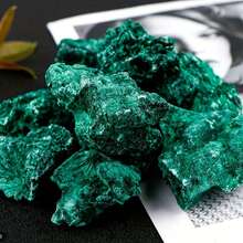 Natural Mineral Specimen: Malachite, Feather-Like Needle Crystals, Original Stone Pigment, Science Collection, Home Desktop Decor, Holiday Gift - Green - View 10