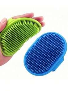 1pc Pet Bath Brush - Cat Massage Brush, Dog Bathing Glove, Silicone Rubber Bath Comb - Adjustable; Suitable For Long Hair And Short Hair Dogs And Cats - Multicolor - View 2