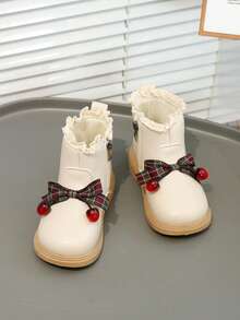 Girls Sweet Lace Ankle Boots Comfortable Versatile Children's Ankle Boots - Beige - View 4