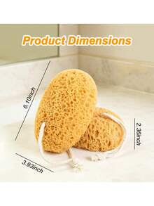 1Pc Bath Sponge, Durable Large Foam Loofah Face Puff - Yellow - View 2