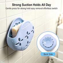1 hộp đựng xà phòng liệu pháp hương thơm 2 trong 1 bằng silicone, hộp đựng khuếch tán hương thơm cho phòng tắm và vòi sen - Loại hút chân không - Xem 7