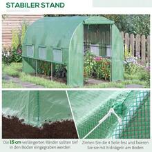 2.95x2x2m Polytunnel Greenhouse, Accessible, With 6 Windows, UV Protection For Garden Plant Cultivation - Green - View 6