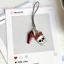 1/2pcs Halloween Skull Phone Charm Pendant, Universal For Smartphones - Multicolor - View 8