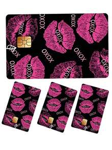 2 buah Stiker Kartu Kredit Motif Bibir Hitam & Merah Muda XOXO, Tahan Gores, Tahan Air, dan Anti Sidik Jari, Stiker Kartu DIY Romantis dan Personalisasi untuk Wanita & Pria, Kartu Bank, Kartu Kredit, Kartu Transportasi, Kartu Akses, Kartu Kampus, Perlindungan Privasi - Berbagai gaya - View 8