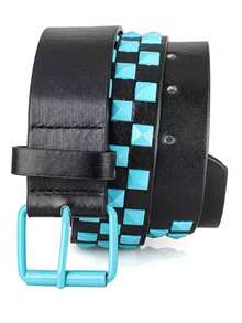 1 Punk Style Metal Rivet Belt, Casual Everyday Adjustable Belt - Blue - View 3