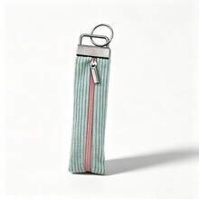 1pc Corduroy Fabric Keychain Pendant, Integrated Ring Design, Portable Storage Bag, Coin Purse Pendant, Car Key, Suitable As Women's Gift - Multicolor - View 12