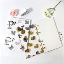 1pc A6 Acrylic Leopard Print Heart Bow Divider Board DIY Photo Album Separator, Suitable For Planner, Notebook, Loose-Leaf Binder, Halloween, Christmas, A6 Binder Inserts - A - View 9