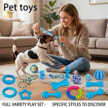 9pcs Random Color Dog Chew Toy Set - Braided Rope Knots And TPR Rubber Teeth Cleaning Toys Suitable For Small Dogs, Cute Puppy Ball Interactive Chewing Toys - Multicolor - View 5