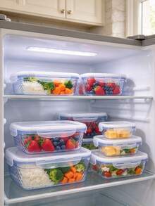 10pcs PP Food Storage Containers, Airtight Leak-Proof, Nestable And Stackable, Microwave , Dishwasher , Refrigerator Organizer Boxes, Suitable For Kitchen, Outdoor Camping, Kitchen Accessories - Multicolor - View 6