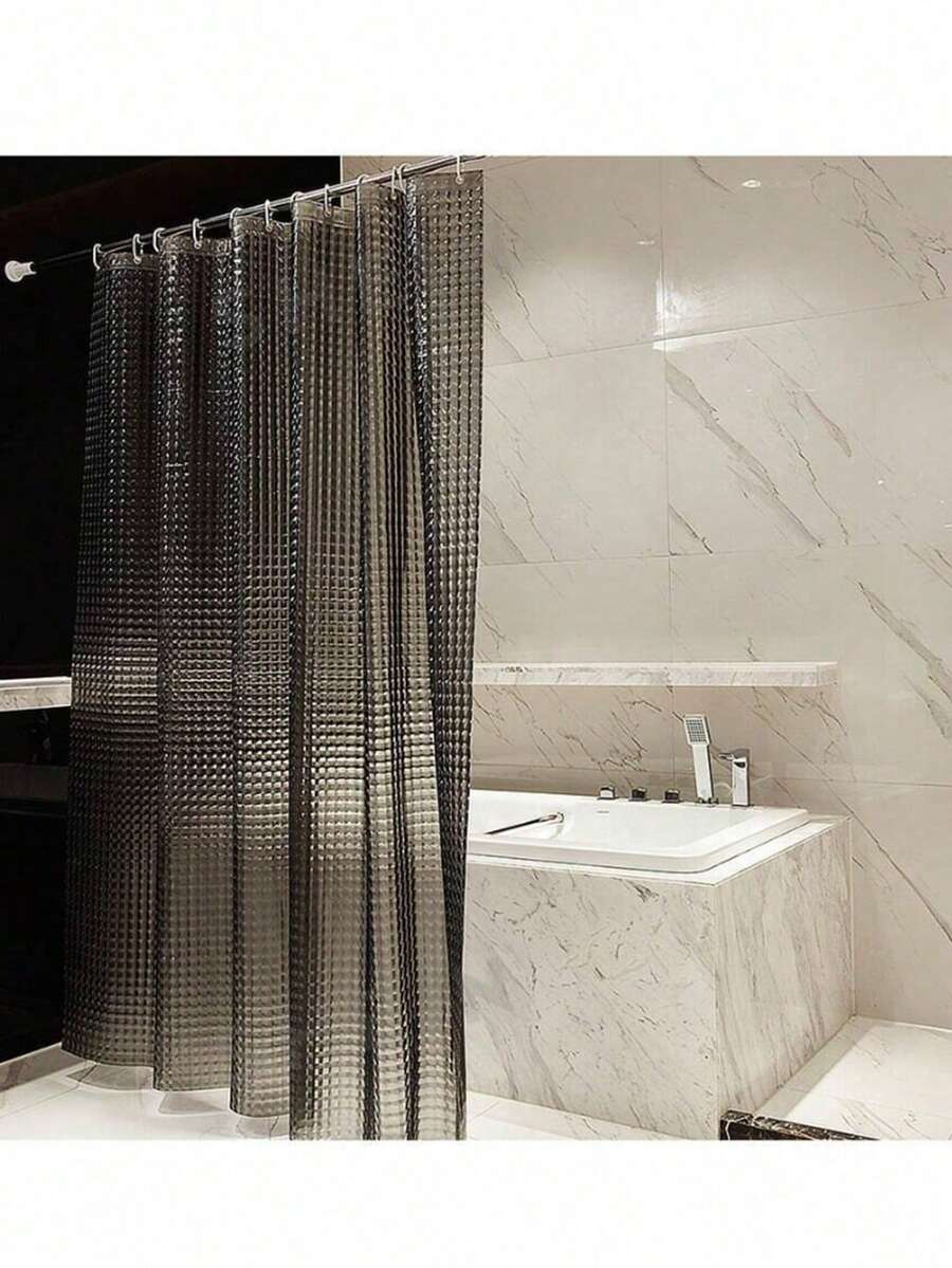 3D Transparent Plastic Shower Curtain, Size 180*180cm, Lightweight Material. This Plastic Shower Curtain Features Plastic Holes For Easy Installation In The Bathroom Shower Area.