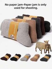 Autumn And Winter Thickened Wool Socks Men's Solid Color Casual Terry Socks Mid-Tube Socks Wool Thickened Women's Warm Socks - Multicolor - View 8