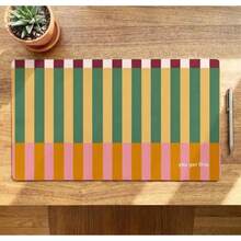 1 buah Alas Meja Anti Selip Besar, Alas Keyboard untuk Gaming & Kantor, Desain Garis Tebal Tahan Lama, Kombinasi Warna Burgundy & Pink, Cocok untuk Dekorasi Meja Kerja di Rumah, Ideal untuk Gamer, Kantor dan Asrama, 2D Datar - Garis-garis warna-warni - View 9