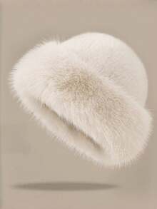 1pc Women's Thick Blended Textured Casual Warm Bucket Hat, Suitable For Daily Wear, Autumn/Winter - Multi-color - View 16
