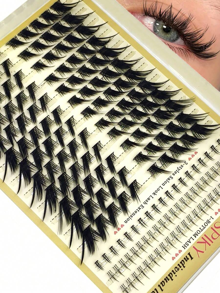 HBZGTLAD 15-Row Segmented Fluffy 8D Thick Eyelash Clusters, Voluminous Curly Lightweight Soft 0.07mm Dramatic Individual Reusable False Eyelashes - View 1
