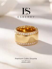 1pc Elegant Smooth Rhinestone Decorated Ring, Classic Design Women's Ring, Exquisite Jewelry Gift, Suitable For Daily Wear And Christmas Gift - Polished Diamond Ring - View 1