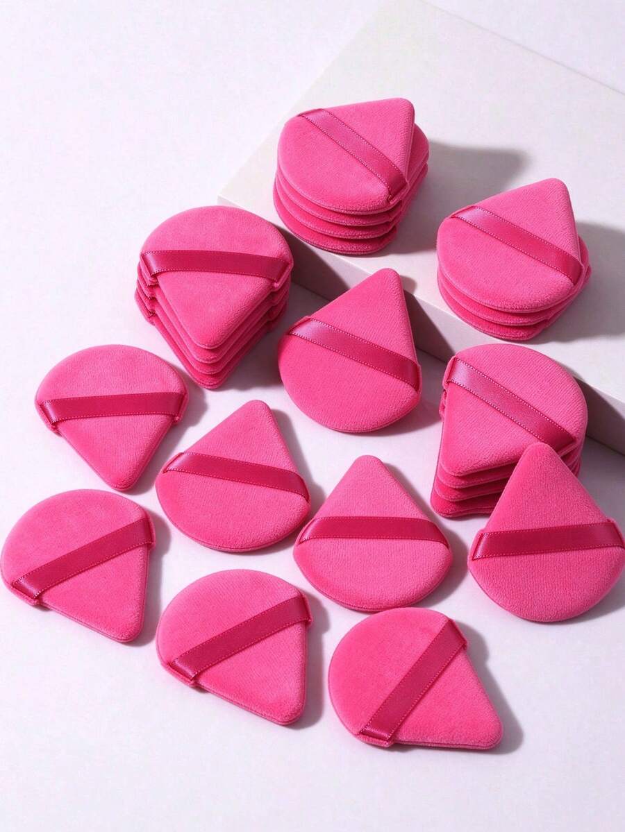 50/20/10/5/1pc Triangle Makeup Sponge, Reusable Multi-Functional Makeup Tool, Suitable For Foundation, Primer, BB Cream, Sunscreen, Cushion, Blush, Etc., Perfect Replacement For Your Brushes, Free Your Hands, Travel And Home Essential (50/40/30/24/20/15/5/3/1 Pc - Hot Pink - View 1