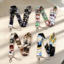 1 Piece Cute Cartoon Cat Lanyards, 4 Styles Kitty Print Neck Strap With Metal Clasp For ID Badge Phone Key Office School Work - Multicolor - View 1