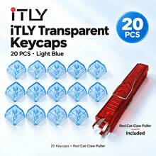 Transparent Keycap 20Pcs XDA Profile PC Material Mixed Color With Grab Style 2-In-1 Keycap Switch Puller For Mechanical Keyboard Gaming Office Typing DIY Build And RGB Backlight Accent - View 14