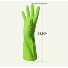 1 Pair Reusable Rubber Cleaning Gloves, Waterproof Non-Slip Dishwashing Gloves For Kitchen Bathroom Laundry, 6 Colors - A - View 7