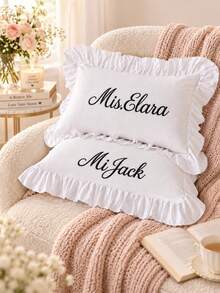 Personalized Wedding Pillowcase, Embroidered Couple Pillowcase, Couple Gift, Newlywed Gift, Wedding Souvenir - Multicolor - View 7