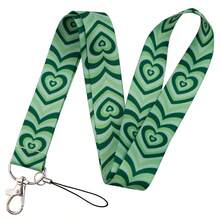 Cute Heart Pattern Lanyards, 5 Styles Retro Wavy Heart Neck Strap With Metal Clasp For ID Badge, Phone Key, School Office Supplies - Multicolor - View 11