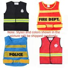 1pc Role Play Cosplay Costume, Firefighter Police Engineer Vest - Multicolor - View 13