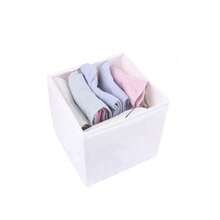 Fabric Storage Bins Set, Foldable Open-Top Drawer Organizer Boxes, Cloth Closet Storage Baskets For Underwear, Socks, Makeup, Clothes, Bedroom & Wardrobe Organization - White - View 10