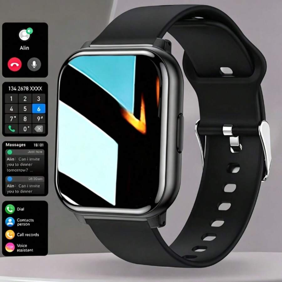 ZhiKexing 1.83 Inch Full Screen Smart Watch, Compatible With IOS And Android Phones, (Bluetooth Call/Dial), Multiple Sports Modes/Massive Watch Faces/Built-In Games/AI Voice Control/Unisex Smart Sports Watch, Comfortable To Wear, Suitable For Birthday/Holiday/Lover/Gift - View 1