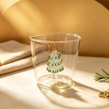 Ly uống nước thủy tinh trong suốt miệng loe, cốc thủy tinh có cây thông Noel 3D bên trong, quà tặng ngày lễ cho nhà bếp gia đình - Nhiều màu - Xem 14