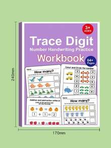 Educational Children's Basic Math Practice Material, Kindergarten Number Learning Workbook, Covering Counting, Number Tracing, Subtraction, Shape Statistics, Place Value Exercises, Colorful Cute Cartoon Design, Simple And Easy To Understand Math Exercises, Preschool Early Education Learning Material, Suitable For Home Enlightenment Practice, Party Favors, Desk Decoration, Perfect Holiday Birthday Gift For Young Boys And Girls - Multicolor - View 7