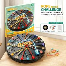 1PC-Rope Untie Challenge Game Brain Teaser Puzzle, 10 Cords Logic Board With Storage Pouch, Family Party Favor For Kids 3+, Fine Motor Skill Gift - Multicolor - View 3