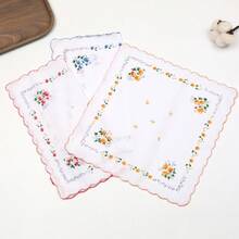 1/5pcs Vintage Women's Handkerchief Set - Lightweight & Comfortable, Multiple Floral Patterns, Crescent Edge Design, Perfect Gift - Multicolor - View 5