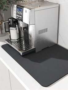 1-Pack Heat-Resistant Silicone Diatomaceous Earth Kitchen Countertop Mat, Non-Slip Absorbent Draining Mat, Heat-Insulating Anti-Scalding Placemat, Suction Cup Draining Coaster, Coffee Machine Mat, Placemat, Sink Coaster, Home Kitchen Accessories - Black - View 3