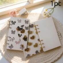 1pc A6 Acrylic Leopard Print Heart Bow Divider Board DIY Photo Album Separator, Suitable For Planner, Notebook, Loose-Leaf Binder, Halloween, Christmas, A6 Binder Inserts - A - View 1