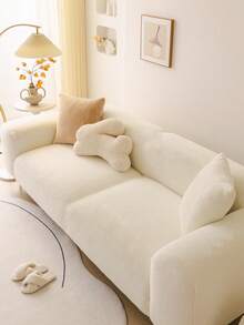 1pc Rabbit Fur Sofa Cover Cushion Protector, Warm Full Coverage Straight-Line Fixed Non-Slip Protection, Pet-Friendly, For Old Sofas, New Feeling, Autumn/Winter - Multicolor - View 5