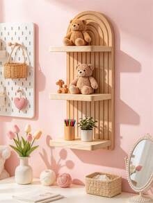 OBOVAY 2pcs Bohemian Wave Pattern Wooden Wall Frame Set, Rainbow Arch Farmhouse Style Wall Shelf, Multi-Functional Wall-Mounted Outdoor Shelf, Easy Installation, Suitable For All Seasons, Living Room Wooden Wall Storage Rack - Suitable For Living Room Home Decor, Bathroom Decor, Bedroom Decor, Dressing Room Decor, Ramadan Decor, Christmas Decor, Autumn Home Decor, 1pc - Apricot - View 19