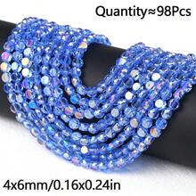 98pcs 6mm AB Color Round Flat Crystal Glass Spacer Beads For Handmade DIY Beaded Bracelets, Necklaces, Phone Chains, Car Decor, Scene Decoration Accessories Loose Beads - Crystal Beads - View 22