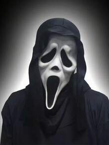 Scream Mask - Realistic Design, Premium Latex Material, Killer Cosplay Prop, Perfect For Halloween, Parties, Carnivals, And Stage Performances, An Ideal Holiday Gift For Friends And Family - Multicolor - View 5