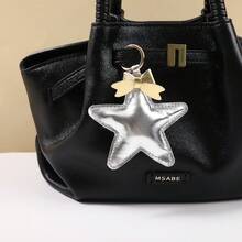 In Stock New PU Five Pointed Star Keychain Bow Star Pendant Cool Bag Pendant Small Gift - Multicolor - View 3