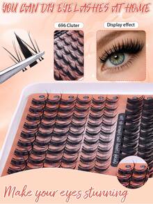 CMAYOME 609/504pcs Large Capacity False Eyelashes Set, Includes C Curl Lashes, Maple Leaf Style Lashes, Fairy Style Lashes And D Curl Lashes (8-16mm), Comes With Eyelash Glue, Eyelash Tweezers And Eyelash Brush, Cat Eye Style Lashes, Eyelash Application Tools - Multicolor - View 6